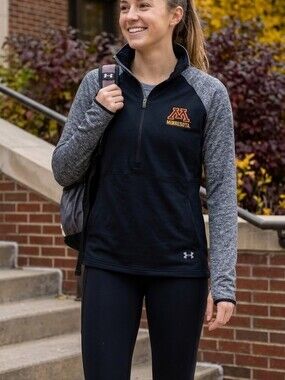 Under Armour Minnesota Gophers 1/2 Zip Pullover Women’s XS Black Gray